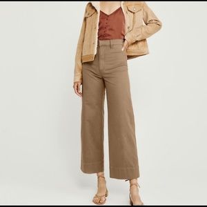 High rise crop wide leg pant